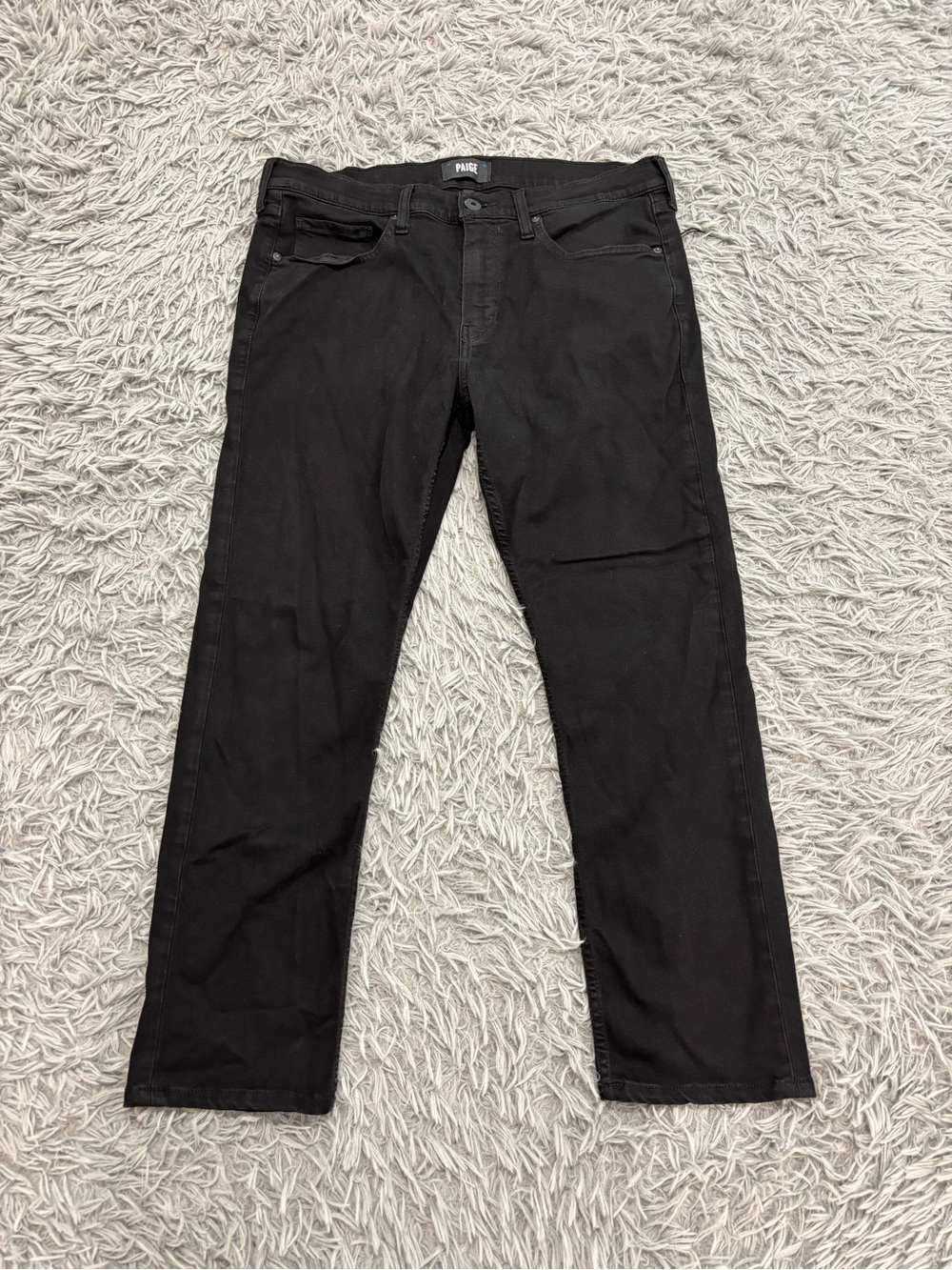 Paige Jeans Men’s Size 34 Black Lennox Stretch Straight Leg Denim Pants Casual